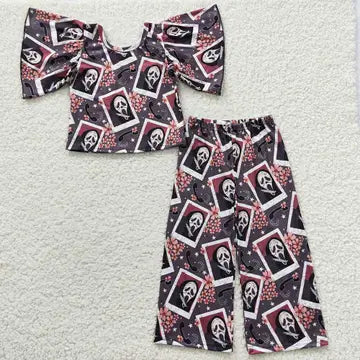 Baby Girls Halloween Calling Bell Bottom Pants Set