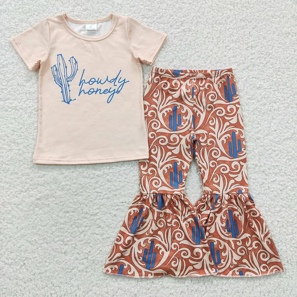 Baby Girls Howdy Honey Bell Pants Clothes Set