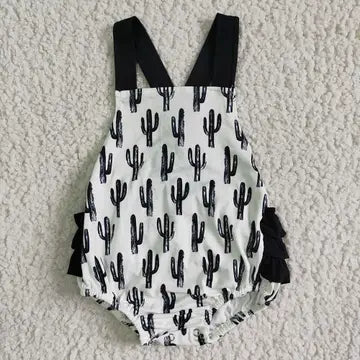 Baby Girls Summer Cactus Ruffle Bubble Romper