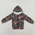 Camo Hooded Long Sleeve Zip Jacket