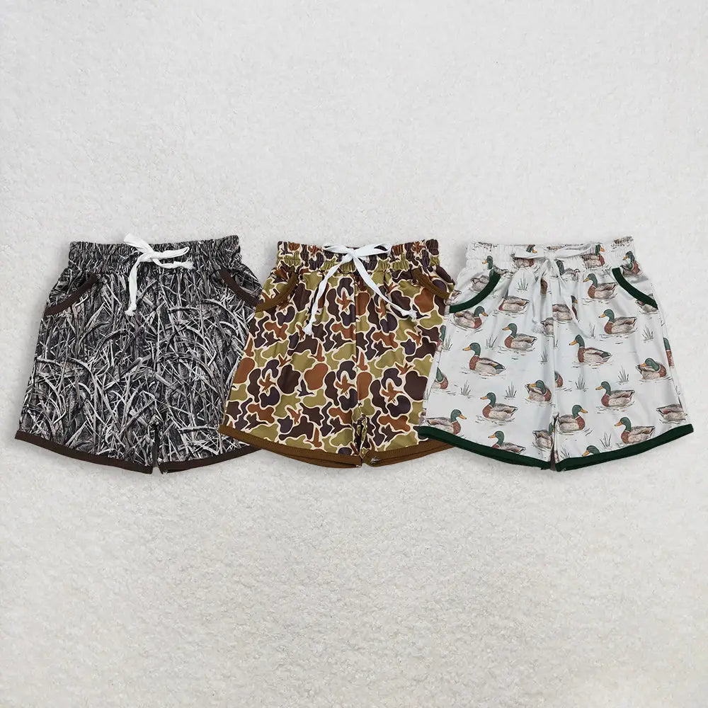 Camouflage Ducks Elastic Pockets Shorts