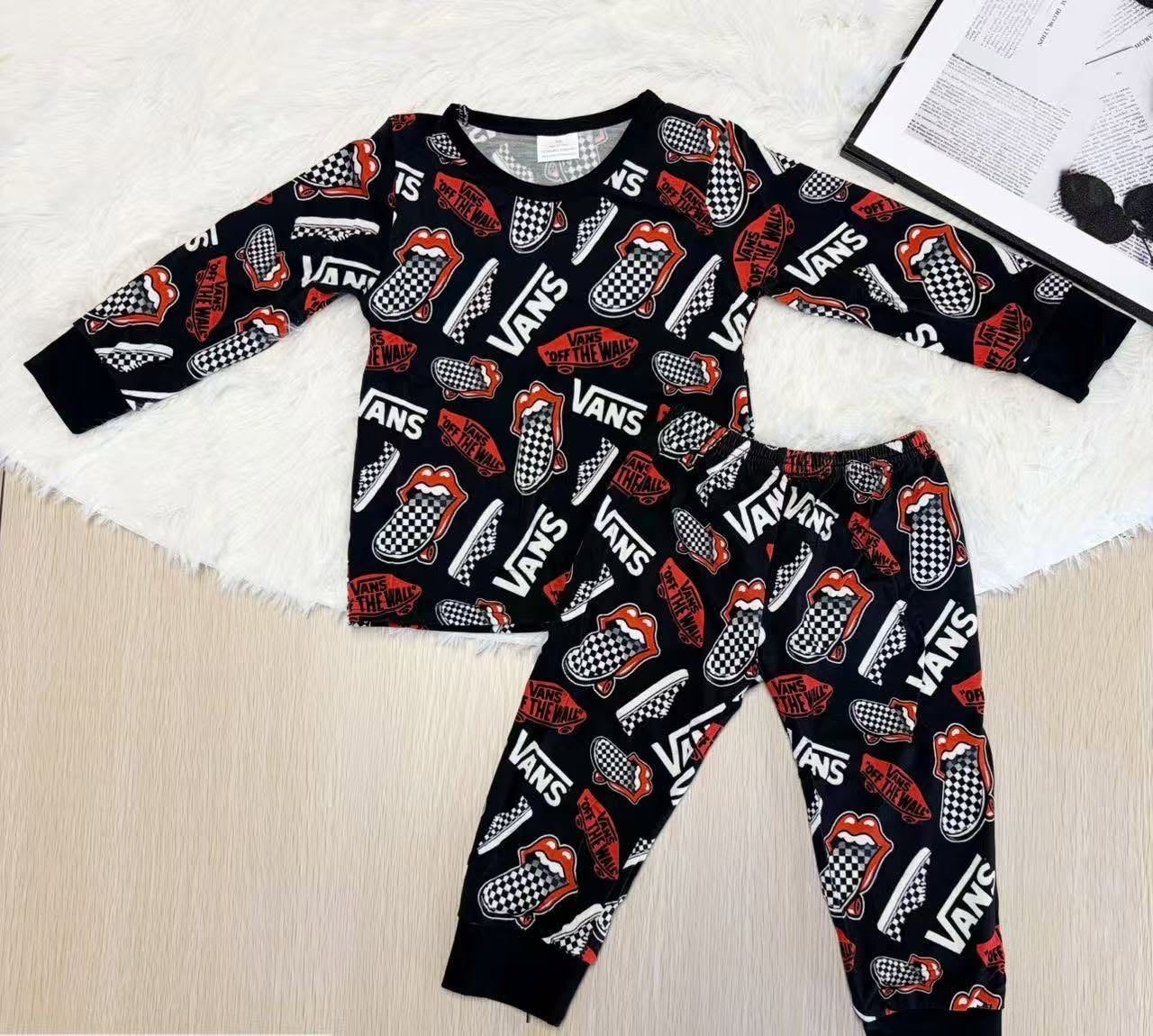 Boys Checkered shoes Bamboo Pjs