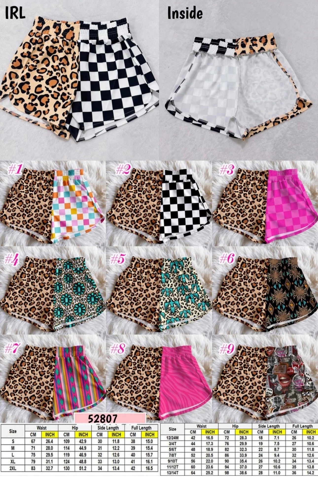 Spilt shorts womens and kids
