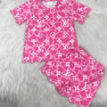 Pink scalloped matching set