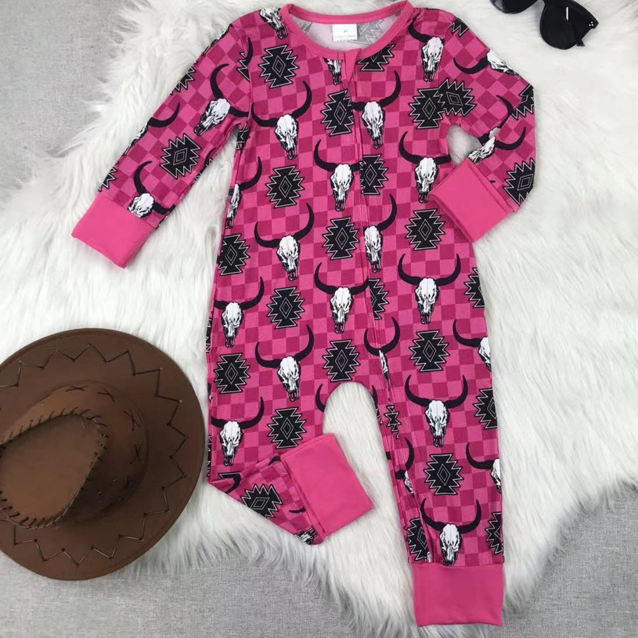 Pink bull skull bamboo sleeper