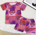 Purple bamboo matching set