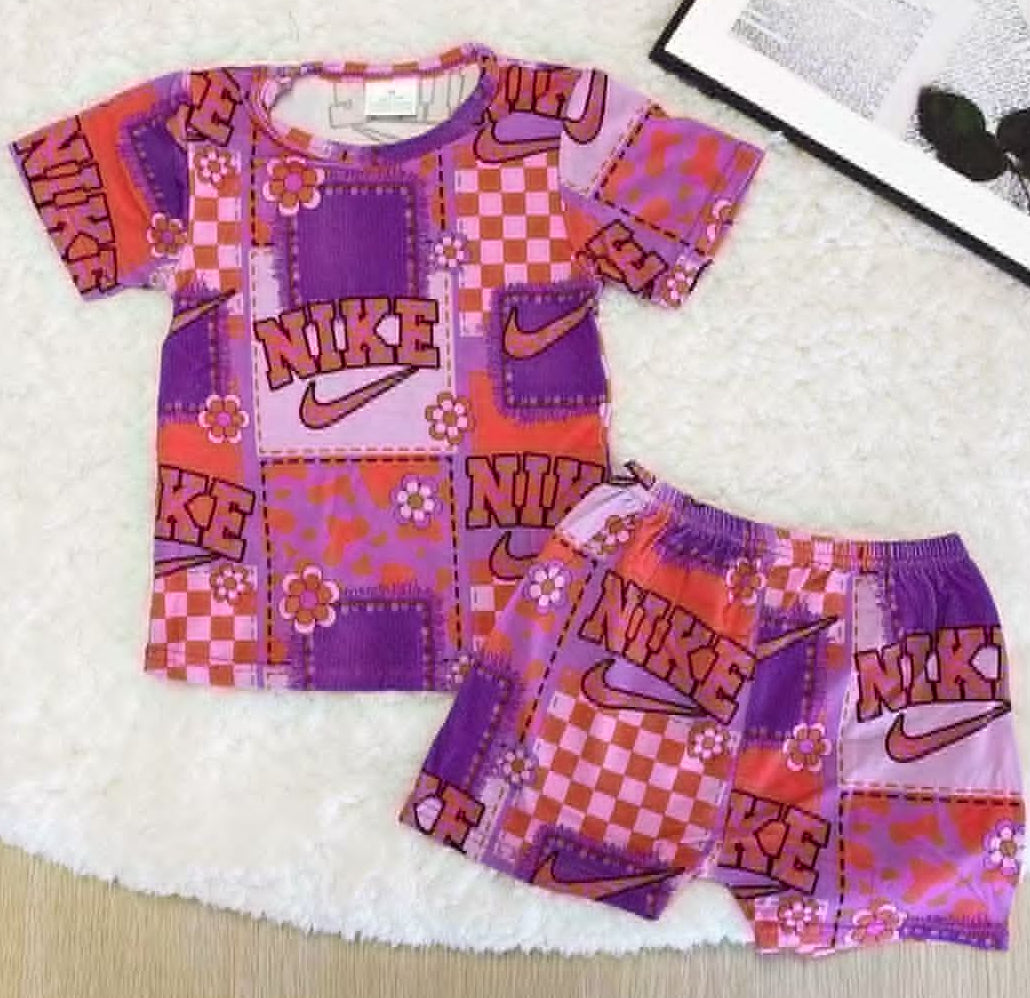 Purple bamboo matching set