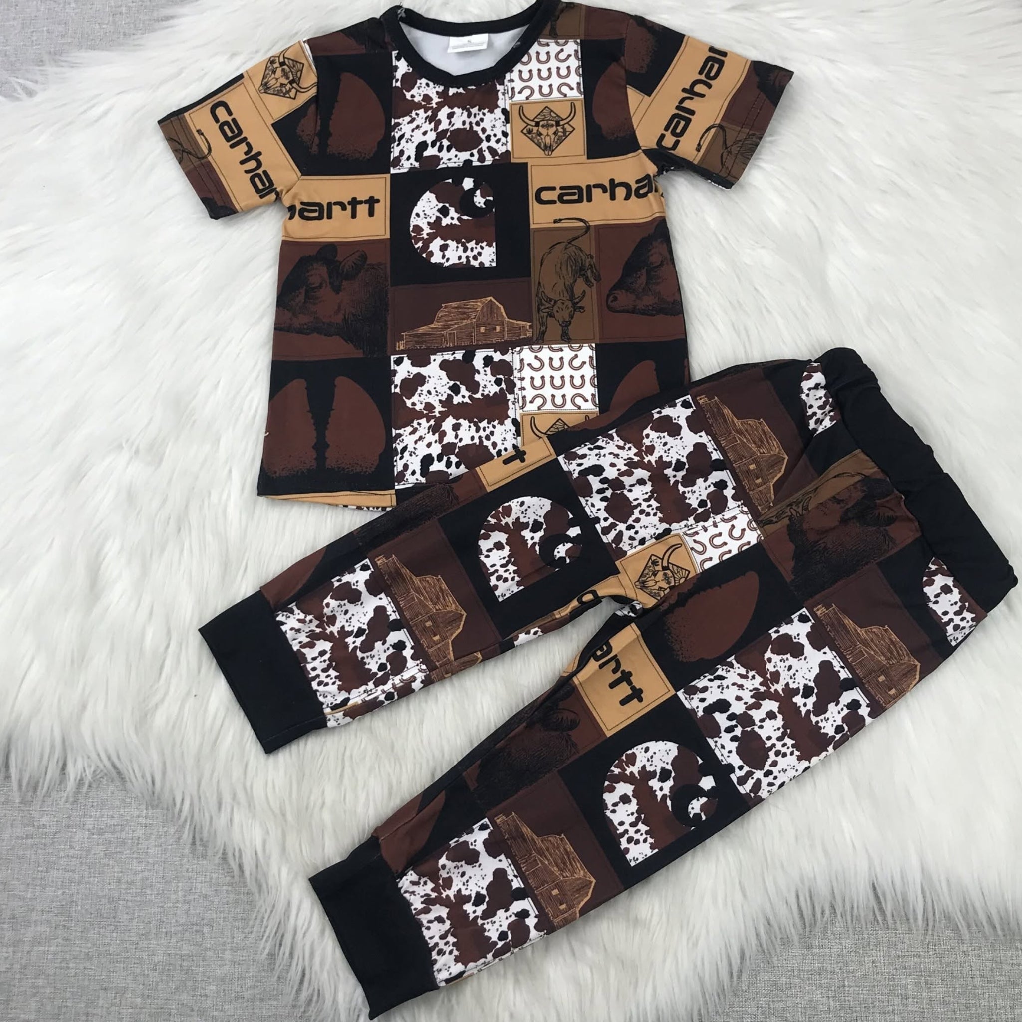 cow print PJs