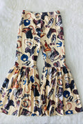 western prints flare leg girls pant
